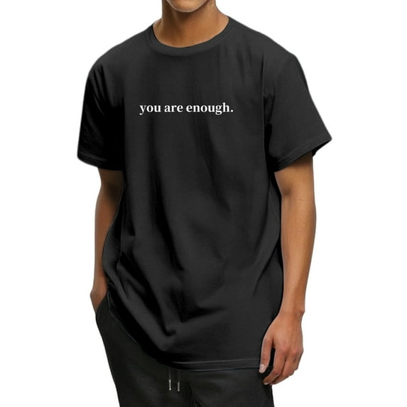 Unisex Hoodie - "You Are Enough" Inspirational Print, Polyester Fabric - Daily Casual Pullover - M-XXXL