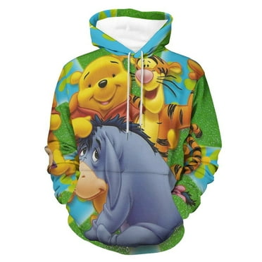 Unisex Hoodies Winnie The Pooh Friends Long Sleeve Drawstring Pullover Hoodie Sweatshirt Tops with Pocket,S