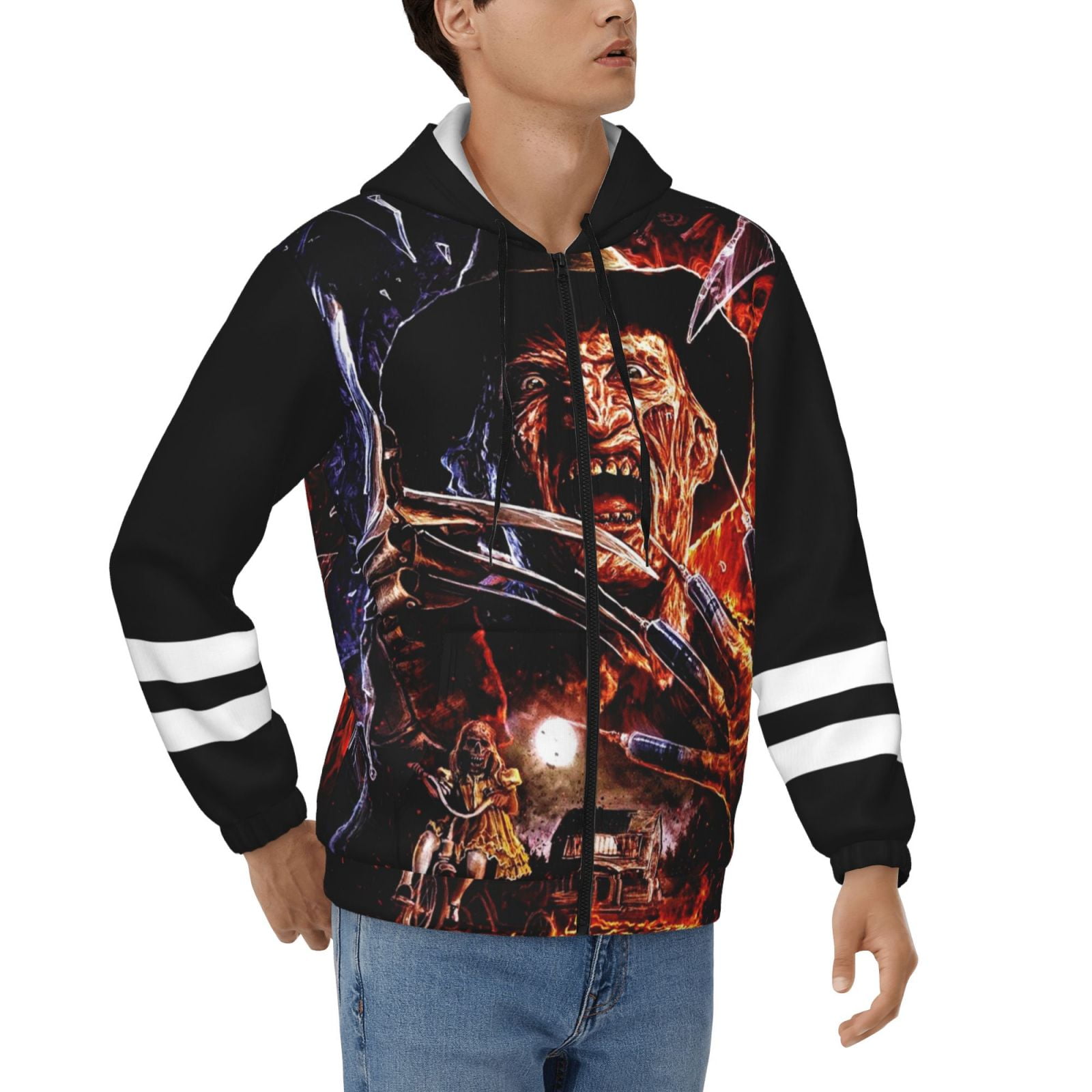 Mens Hoodies Horror Movie Zipper Hoodies Horror Men Women Movie