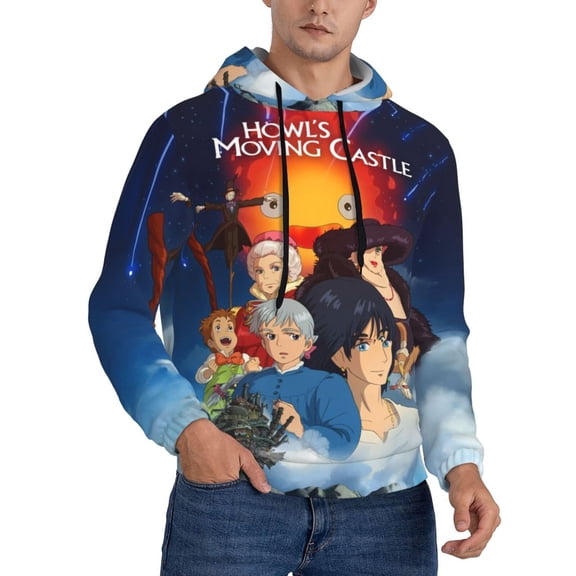 Unisex Howls Moving Castl Pullover Hoodies 3D Print Novelty Sweatshirts Hoodie with Pocket for Men Women