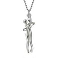 thumbnail image 1 of Unisex Hug Couple Pendant Necklace Dance Partner Choker Neck Chain Jewelry Gift, 1 of 5