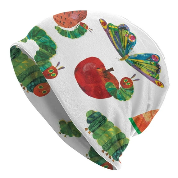 Unisex Hungry Caterpillar Knitted Hat Warm Slouchy Knit Hat Headwear Skull Hat For Men Women