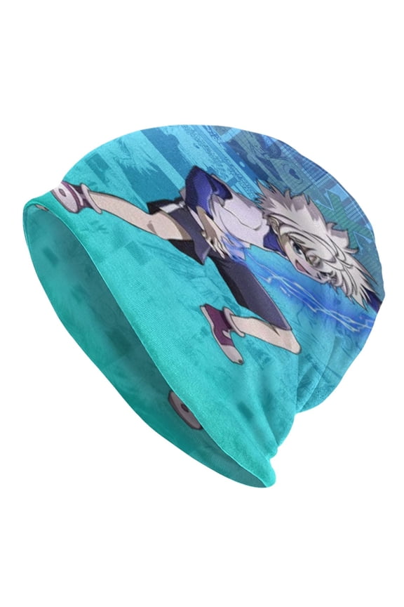 Unisex Hunter X Hunte Killua Lightning Knitted Hat Warm Slouchy Knit Hat Headwear Skull Hat for Men Women