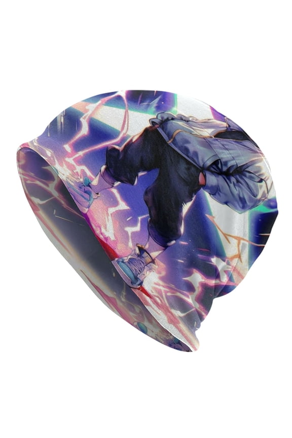 Unisex Hunter X Hunte Killua Lightning Knitted Hat Warm Slouchy Knit Hat Headwear Skull Hat for Men Women