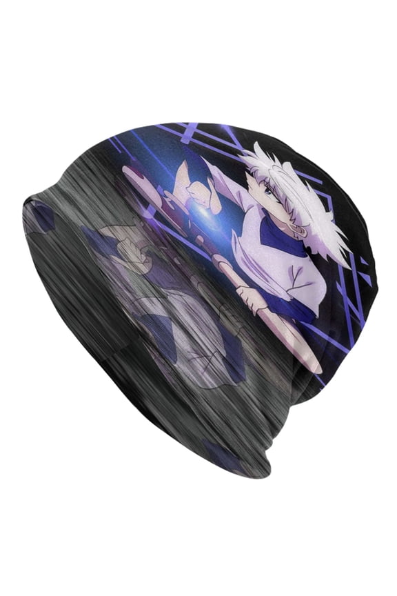 Unisex Hunter X Hunte Killua Lightning Knitted Hat Warm Slouchy Knit Hat Headwear Skull Hat for Men Women