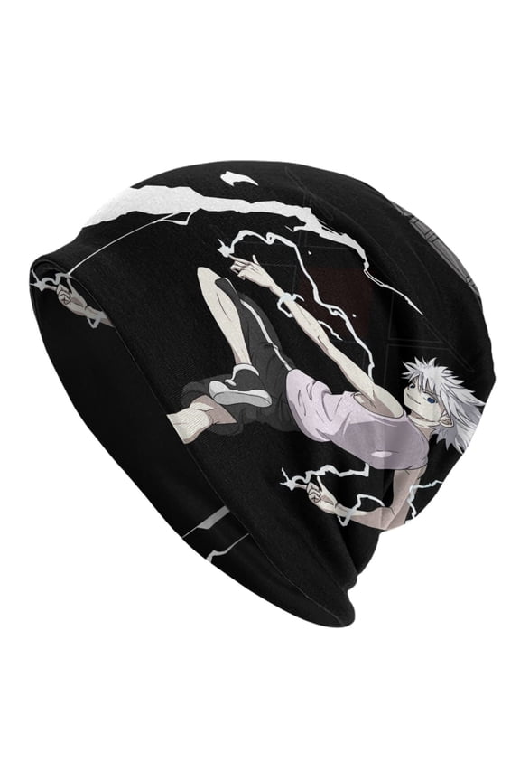 Unisex Hunter X Hunte Killua Lightning Knitted Hat Warm Slouchy Knit Hat Headwear Skull Hat for Men Women