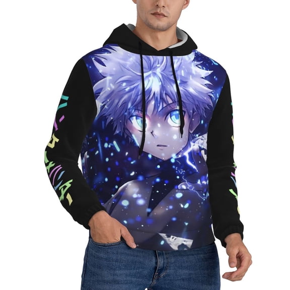 Unisex Hunter X Hunte Killua Lightning Pullover Hoodies 3D Print Novelty Sweatshirts Hoodie with Pocket for Men Women