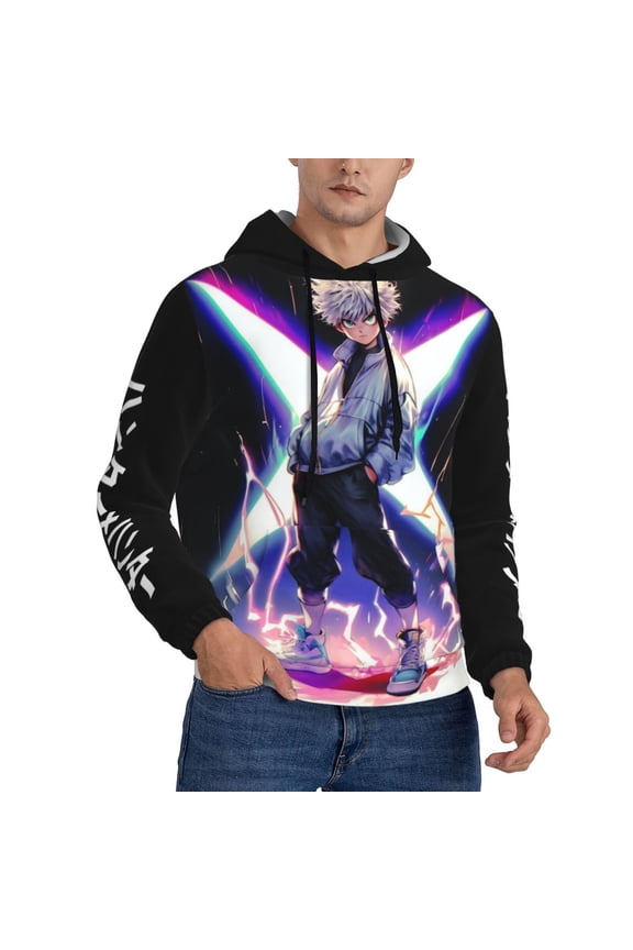 Unisex Hunter X Hunte Killua Lightning Pullover Hoodies 3D Print Novelty Sweatshirts Hoodie with Pocket for Men Women