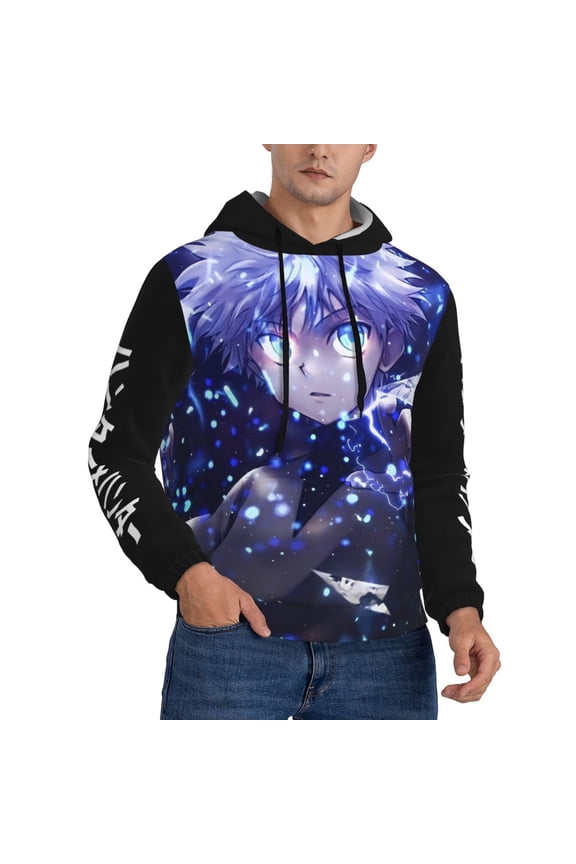 Unisex Hunter X Hunte Killua Lightning Pullover Hoodies 3D Print Novelty Sweatshirts Hoodie with Pocket for Men Women