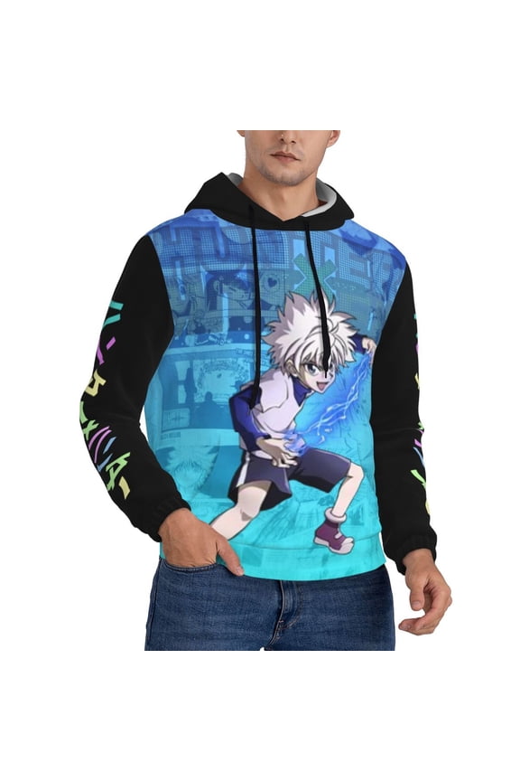 Unisex Hunter X Hunte Killua Lightning Pullover Hoodies 3D Print Novelty Sweatshirts Hoodie with Pocket for Men Women