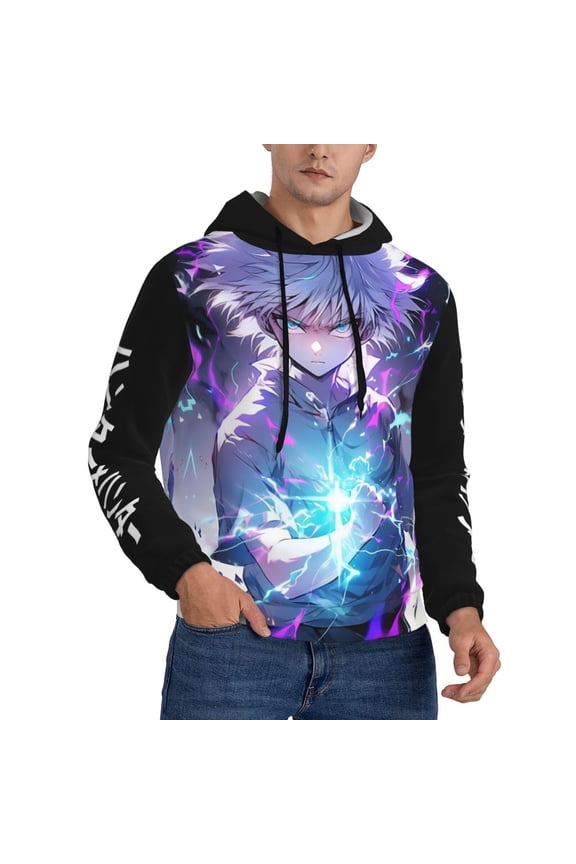 Unisex Hunter X Hunte Killua Lightning Pullover Hoodies 3D Print Novelty Sweatshirts Hoodie with Pocket for Men Women
