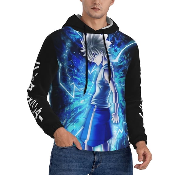 Unisex Hunter X Hunte Killua Lightning Pullover Hoodies 3D Print Novelty Sweatshirts Hoodie with Pocket for Men Women