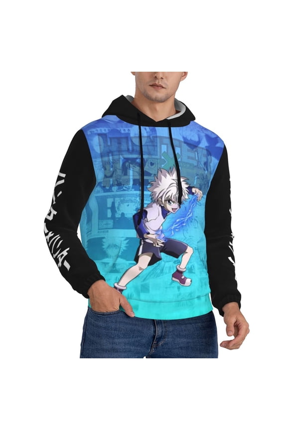 Unisex Hunter X Hunte Killua Lightning Pullover Hoodies 3D Print Novelty Sweatshirts Hoodie with Pocket for Men Women