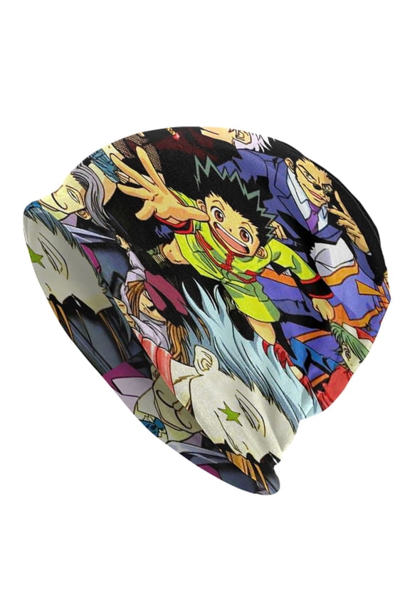 Unisex Hunter X Hunte Knitted Hat Warm Slouchy Knit Hat Headwear Skull Hat for Men Women