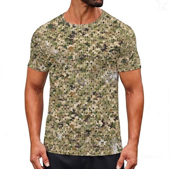Unisex Hunting Camouflage Shirt Lightweight Crewneck Short Sleeve T Shirts Casual Workout Athletic Pullover