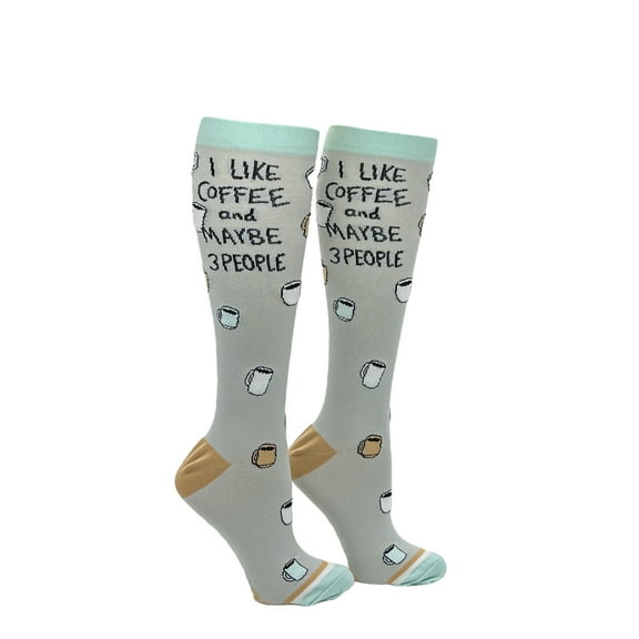Unisex I Like Coffee and Maybe 3 People Funny Compression Socks for Women and Men
