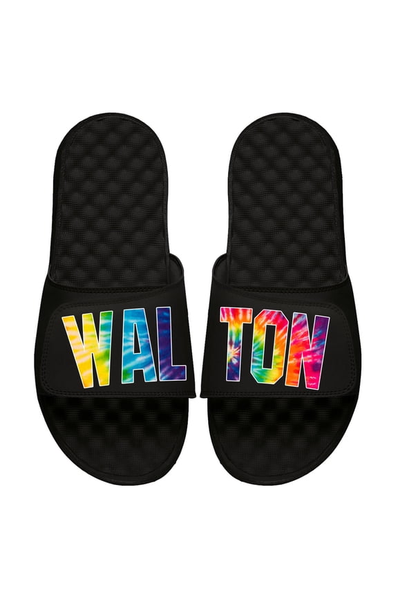 Unisex ISlide Bill Walton Black Tie-Dye Wordmark Slide Sandals