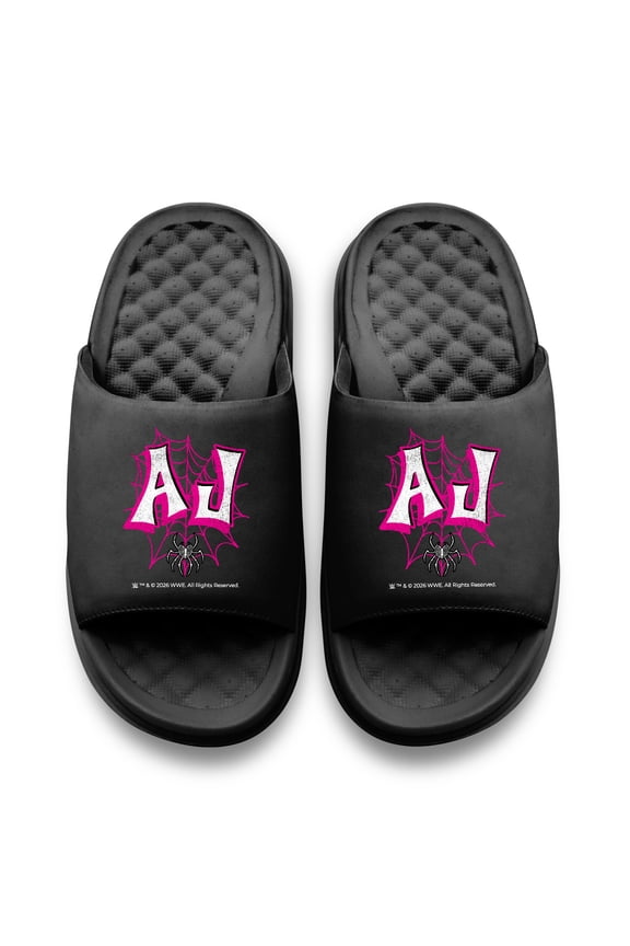 Unisex ISlide Black AJ Lee Spider Web Motive Slide Sandals