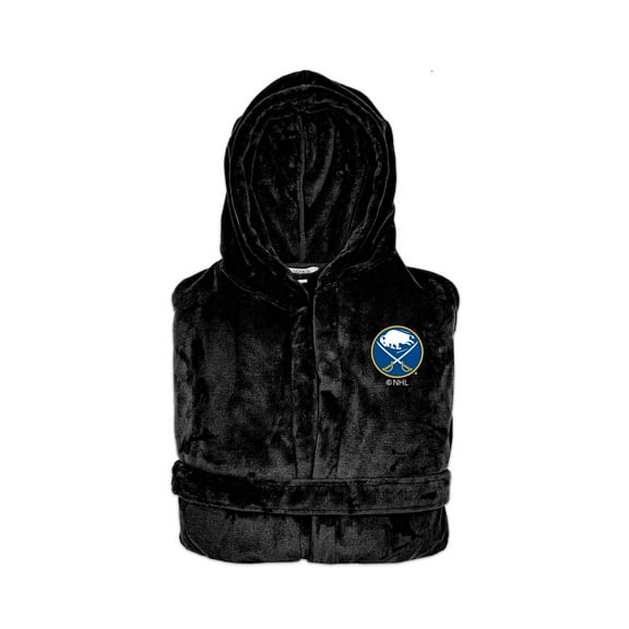 Unisex ISlide Black Buffalo Sabres Phantom Hooded Bathrobe