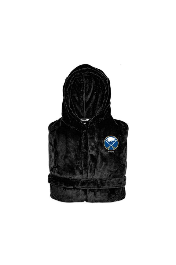 Unisex ISlide Black Buffalo Sabres Phantom Hooded Bathrobe