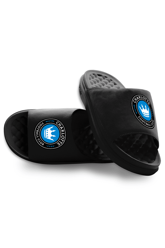 Unisex ISlide Black Charlotte FC Primary Motive Slide Sandals