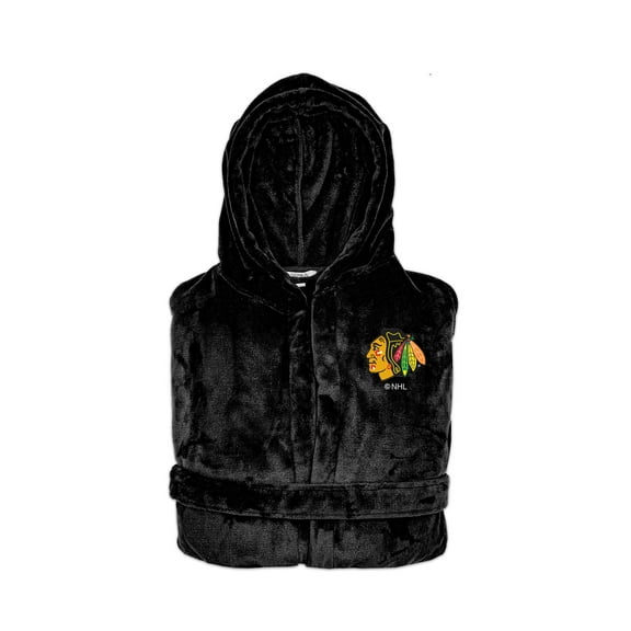 Unisex ISlide Black Chicago Blackhawks Phantom Hooded Bathrobe