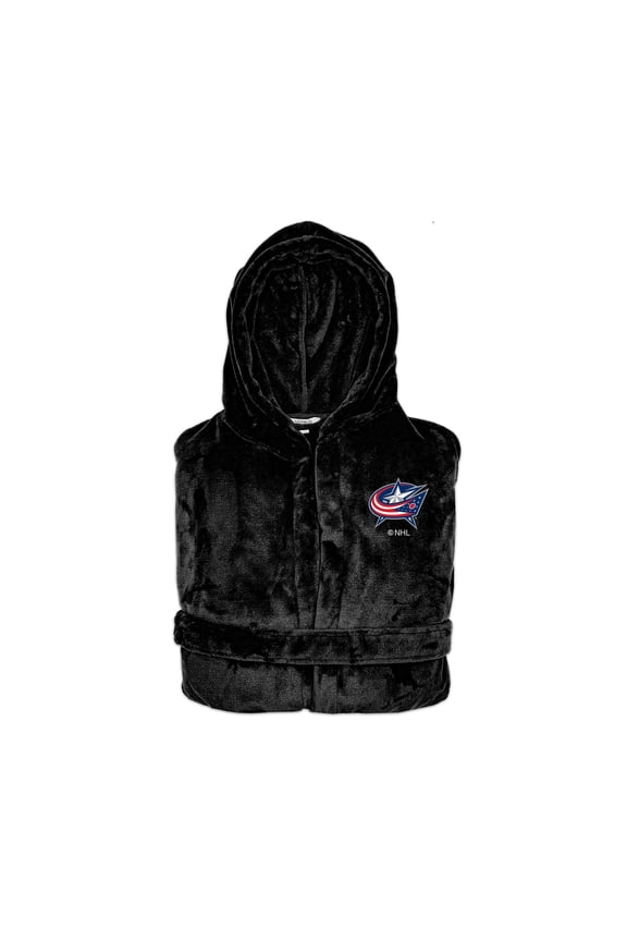 Unisex ISlide Black Columbus Blue Jackets Phantom Hooded Bathrobe