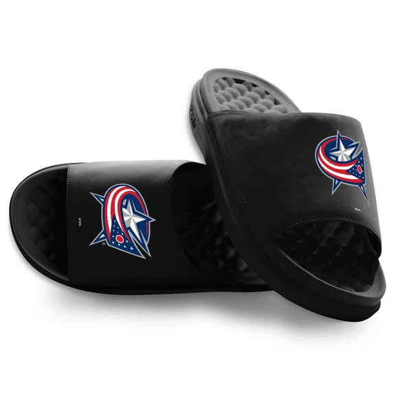 Unisex ISlide Black Columbus Blue Jackets Primary Motive Slide Sandals