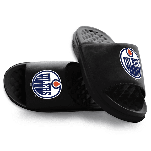 Unisex ISlide Black Edmonton Oilers Primary Motive Slide Sandals