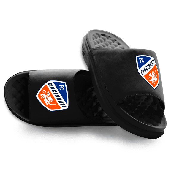 Unisex ISlide Black FC Cincinnati Primary Motive Slide Sandals