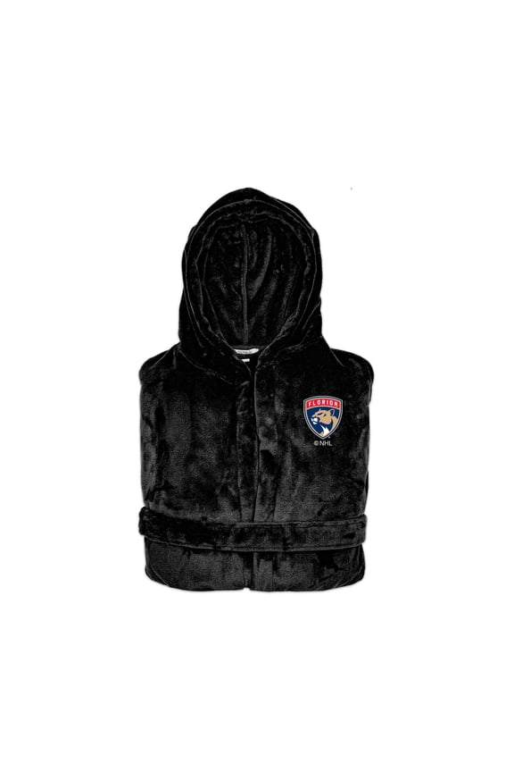 Unisex ISlide Black Florida Panthers Phantom Hooded Bathrobe