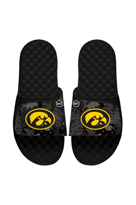 Unisex ISlide  Black Iowa Hawkeyes Digi Camo Slide Sandals
