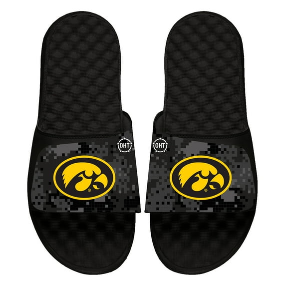 Unisex ISlide Black Iowa Hawkeyes Digi Camo Slide Sandals