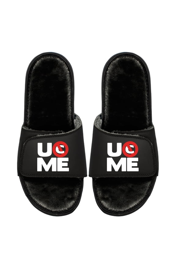 Unisex ISlide Black John Cena Fur Wordmark Slide Sandals
