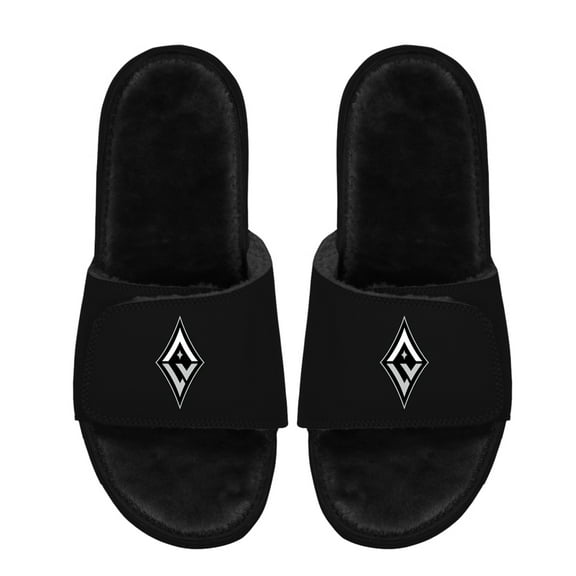Unisex ISlide  Black Las Vegas Aces Logo Faux Fur Slide Sandals