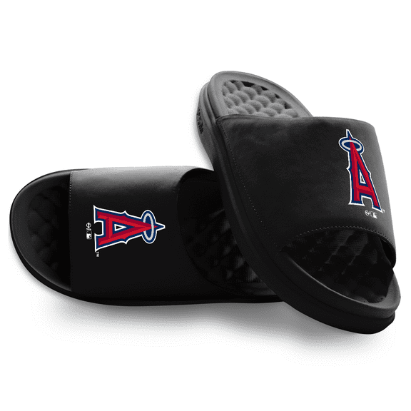 Unisex ISlide Black Los Angeles Angels Primary Motive Slide Sandals