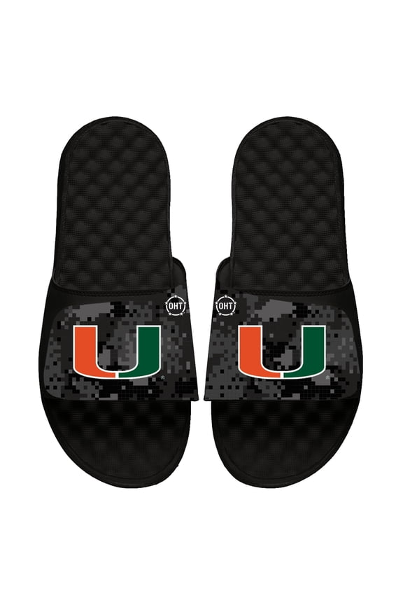 Unisex ISlide  Black Miami Hurricanes Digi Camo Slide Sandals