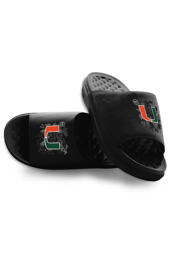 Unisex ISlide Black Miami Hurricanes Motive Slide Sandals