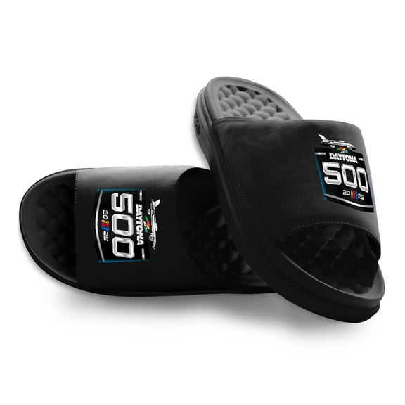 Unisex ISlide Black NASCAR 2026 Daytona 500 Centered Logo Motive Slide Sandals