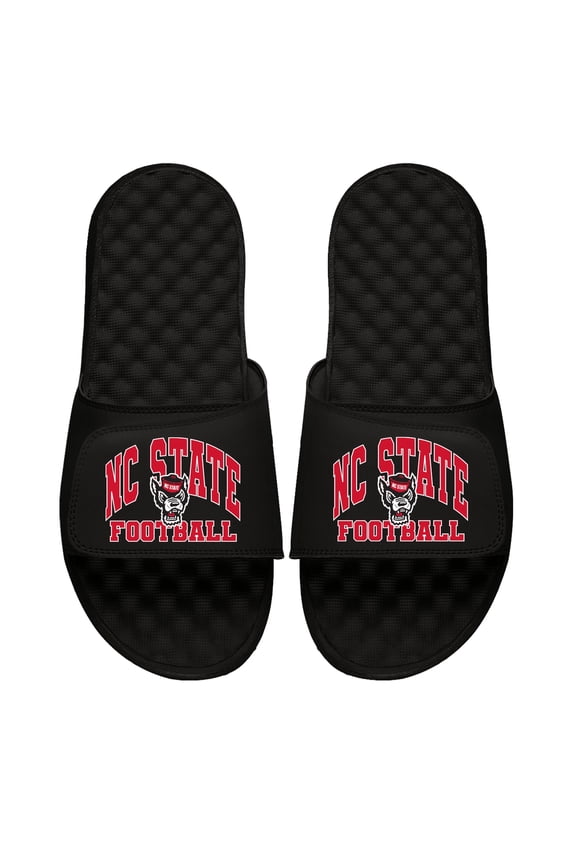 Unisex ISlide Black NC State Wolfpack Football Varsity Slide Sandals