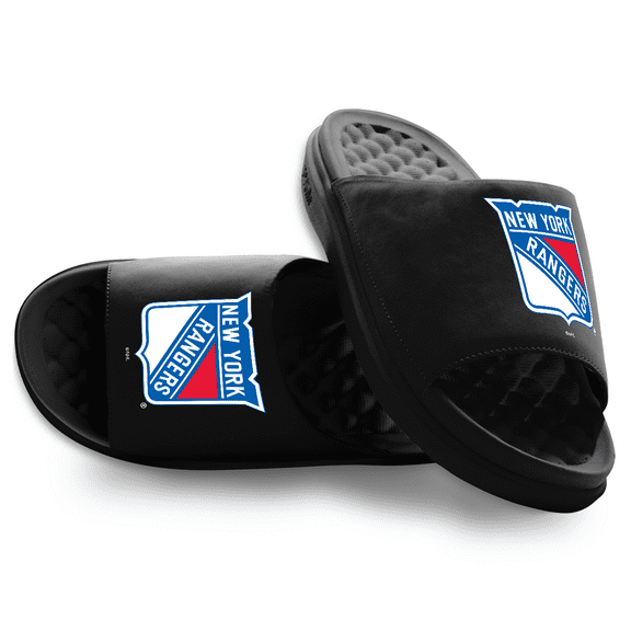 Unisex ISlide Black New York Rangers Primary Motive Slide Sandals