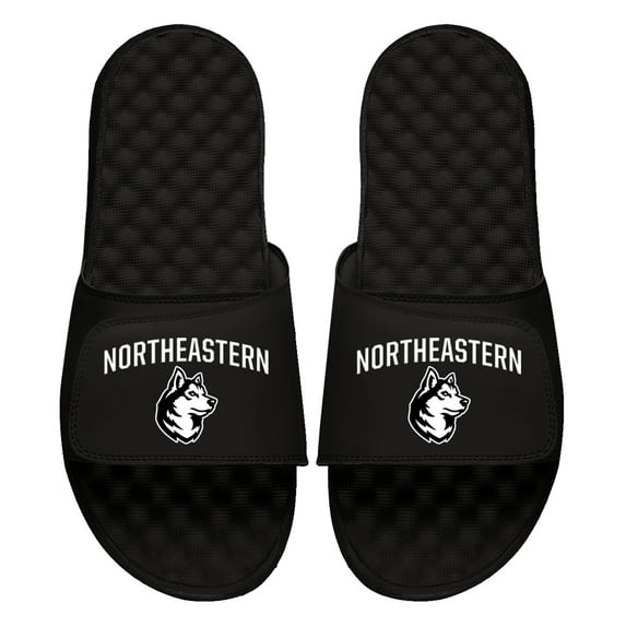 Unisex ISlide Black Northeastern Huskies Stack Slide Sandals
