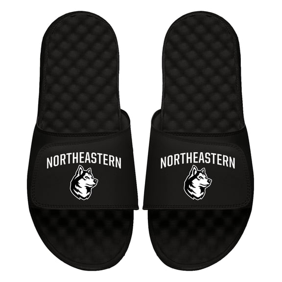 Unisex ISlide Black Northeastern Huskies Stack Slide Sandals