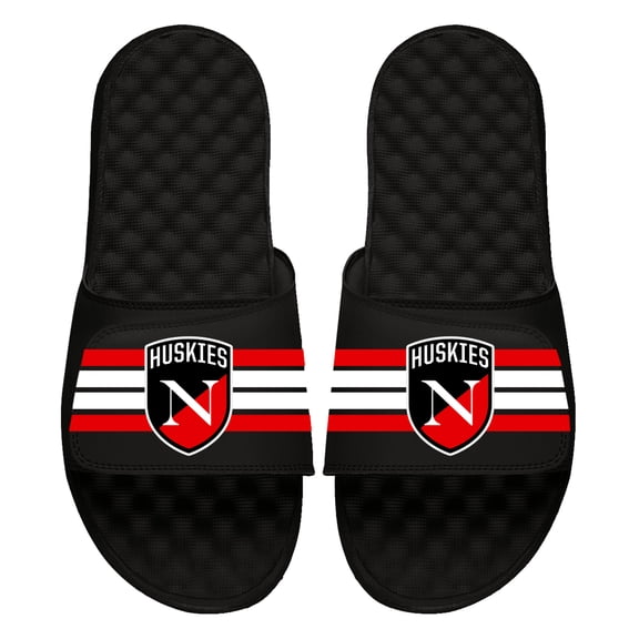 Unisex ISlide Black Northeastern Huskies Stripes Slide Sandals