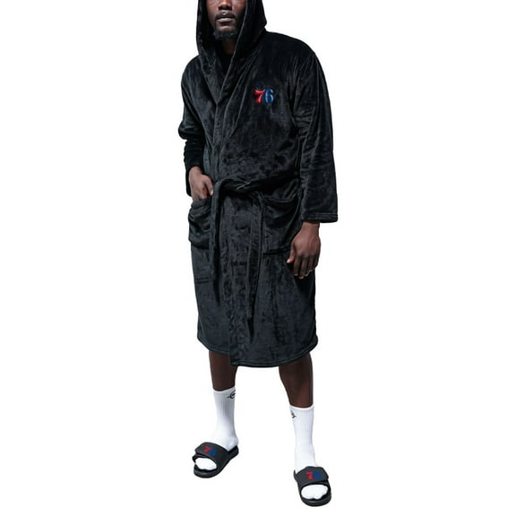 Unisex ISlide Black Philadelphia 76ers Fleece Phantom Robe