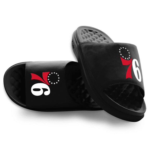 Unisex ISlide Black Philadelphia 76ers Primary Motive Slide Sandals