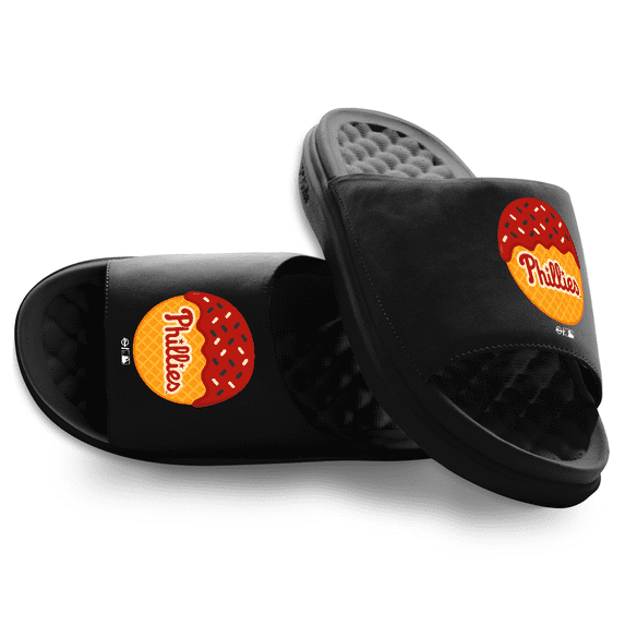 Unisex ISlide Black Philadelphia Phillies Ice Cream Primary Motive Slide Sandals