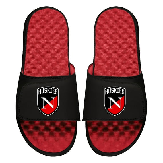 Unisex ISlide Black/Red Northeastern Huskies Primary Slide Sandals