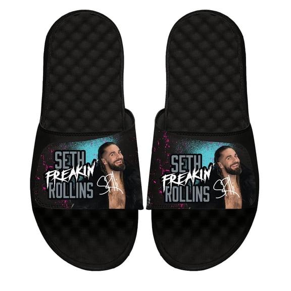 Unisex ISlide Black Seth Rollins Collage Slide Sandals