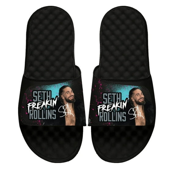 Unisex ISlide Black Seth Rollins Collage Slide Sandals